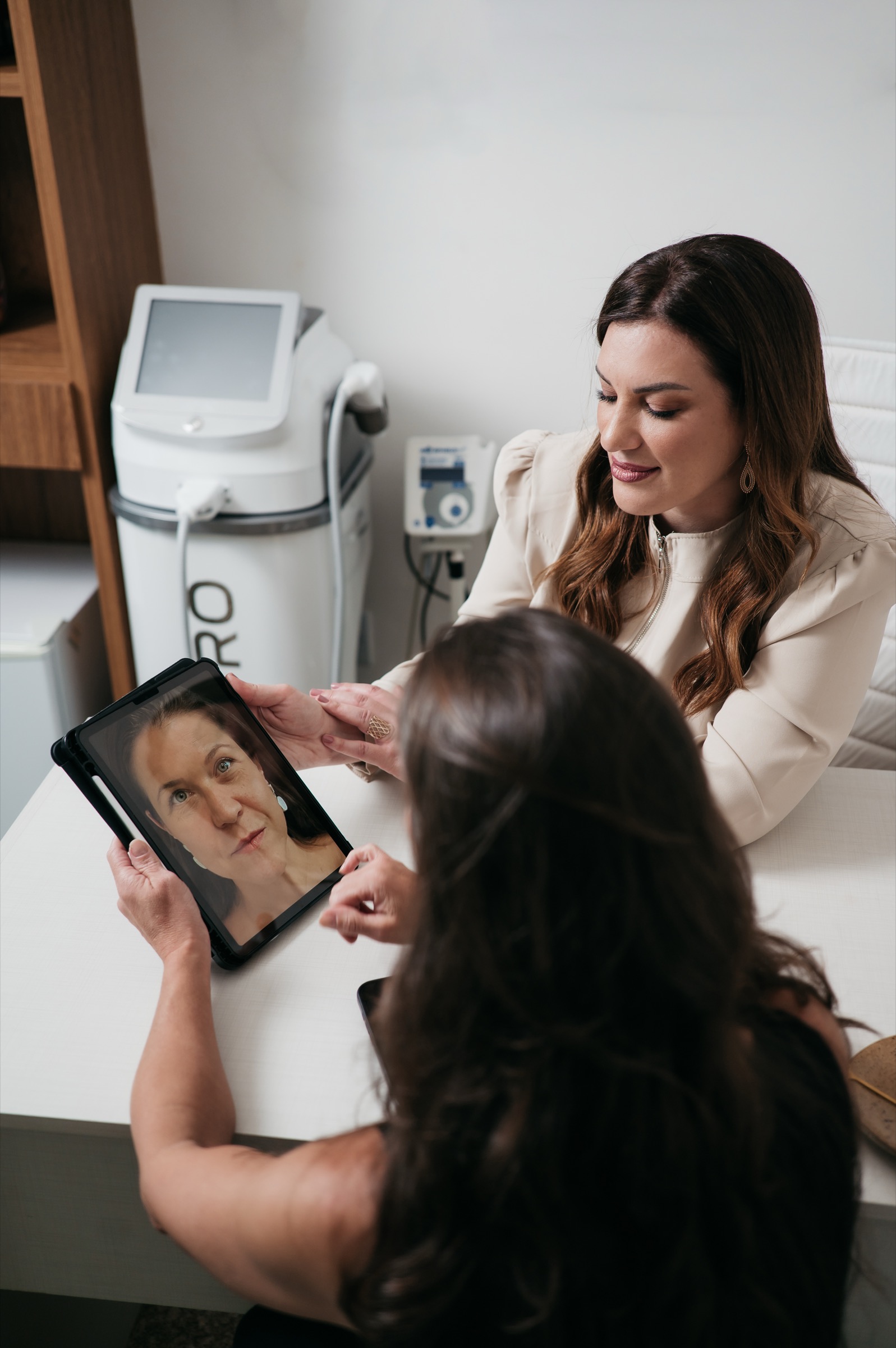 Planejamento facial digital em consulta
